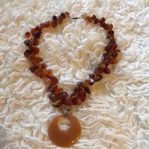 1 necklace with natural stones